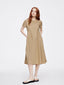 Solid Khaki Pleated Dress - Urlazh New York