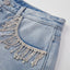 Tassel Diamond Denim Shorts