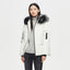Fur collar white parka down