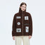 Big Logo Dark Brown Plush Jacket
