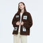 Big Logo Dark Brown Plush Jacket