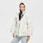 Reflective striped bread down jacket