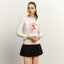 Half High Collar Floral Long Sleeved T-Shirt