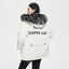 Fur collar white parka down