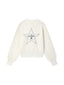 Star Appliqued Lantern Sleeve Cardigan
