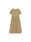 Solid Khaki Pleated Dress - Urlazh New York