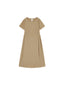 Solid Khaki Pleated Dress - Urlazh New York