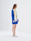 Blue & White Graphic Crewneck Wool Sweater Dress - Urlazh New York