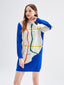 Blue & White Graphic Crewneck Wool Sweater Dress - Urlazh New York