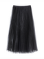 Black Tulle Pleated Midi Skirt - Urlazh New York