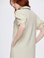 Tip Drill Turn-down Collar Dress
