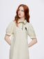 Tip Drill Turn-down Collar Dress