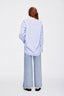 Oversized Blue-Striped Boyfriend Shirt - Urlazh New York