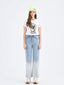 Two Tone High Waist Straight Jeans - Urlazh New York
