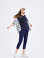 Blue Checkered Spliced Sweatshirt - Urlazh New York