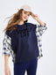 Blue Checkered Spliced Sweatshirt - Urlazh New York