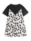 Heart Printed 2-in-1 Silk Dress - Urlazh New York