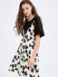 Heart Printed 2-in-1 Silk Dress - Urlazh New York