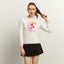 Half High Collar Floral Long Sleeved T-Shirt