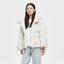 Reflective striped bread down jacket